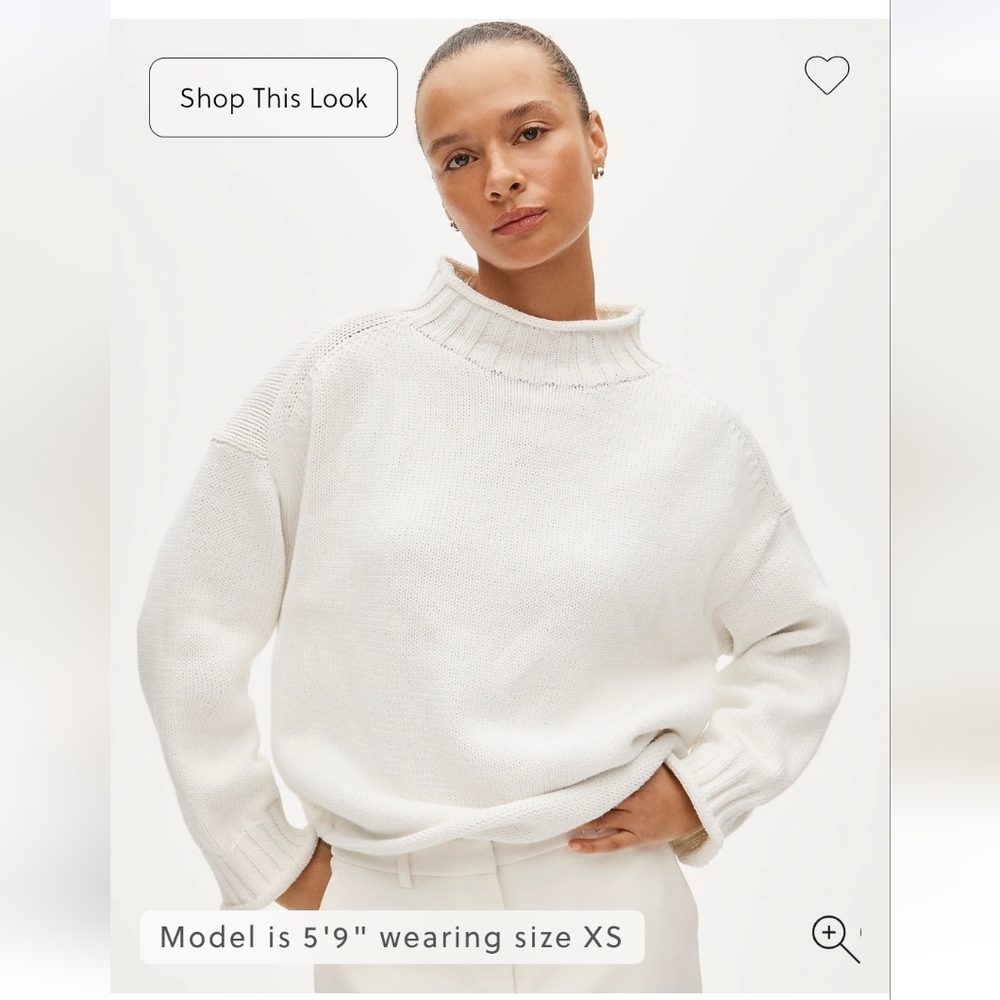 NWT J.Crew Women's 2025 Rollneck™ Sweater Sz L $128 Cream Viral